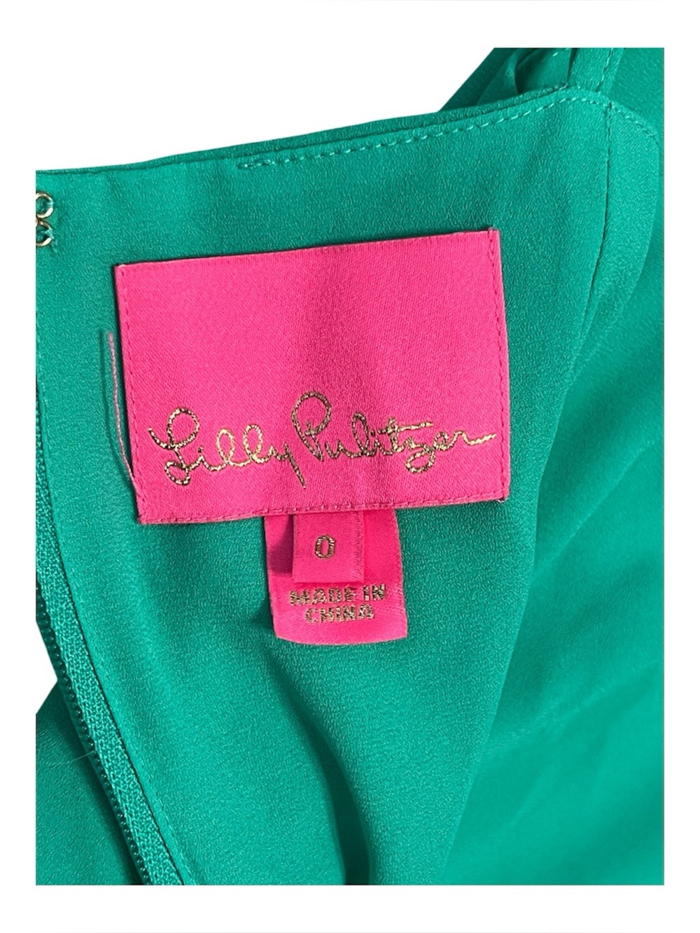 Women’s LILLY PULITZER ALISA LILEEZE WRAP RUFFLE DRESS in GREEN EUC size 0 - Picture 8 of 8